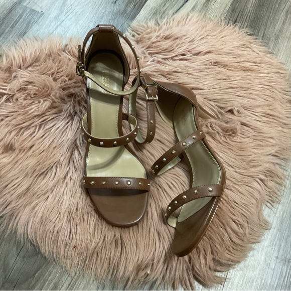 MICHAEL Michael Kors Koda Brown Heels Sandal Size 8 - Picture 1 of 10